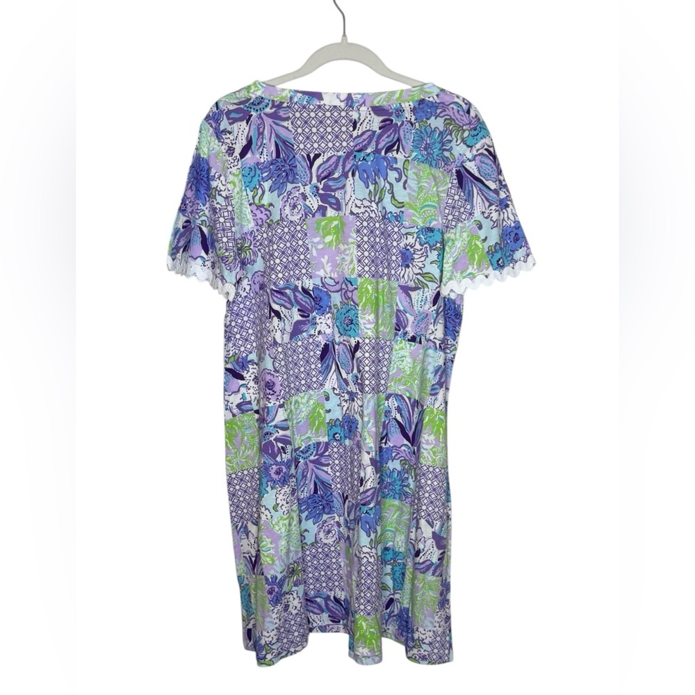 Lilly Pulitzer The Cody Mini Dress Purple Floral Print 100% Cotton NWT XL - Picture 8 of 13